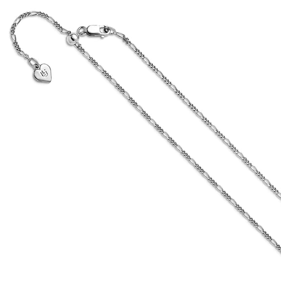 925 Sterling Silver Adjustable 1.55mm Figaro Chain Necklace 22 Inch Chain Necklace for Women and Men