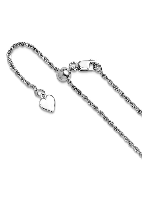 925 Sterling Silver Adjustable 1.55mm Loose Rope Chain Necklace 30 Inch Chain Necklace for Women and Men