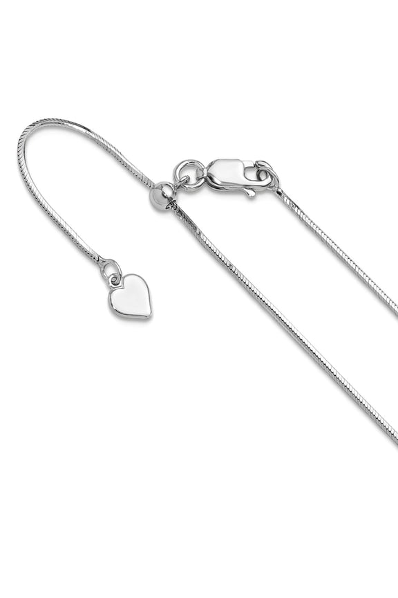 925 Sterling Silver Adjustable 1mm Sparkle-Cut Square Snake Chain Necklace 30 Inch Chain Necklace for Women and Men