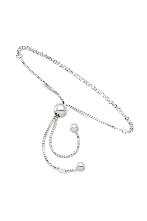 925 Sterling Silver Adjustable Bracelet Link Bracelet for Women - 2.0 Grams