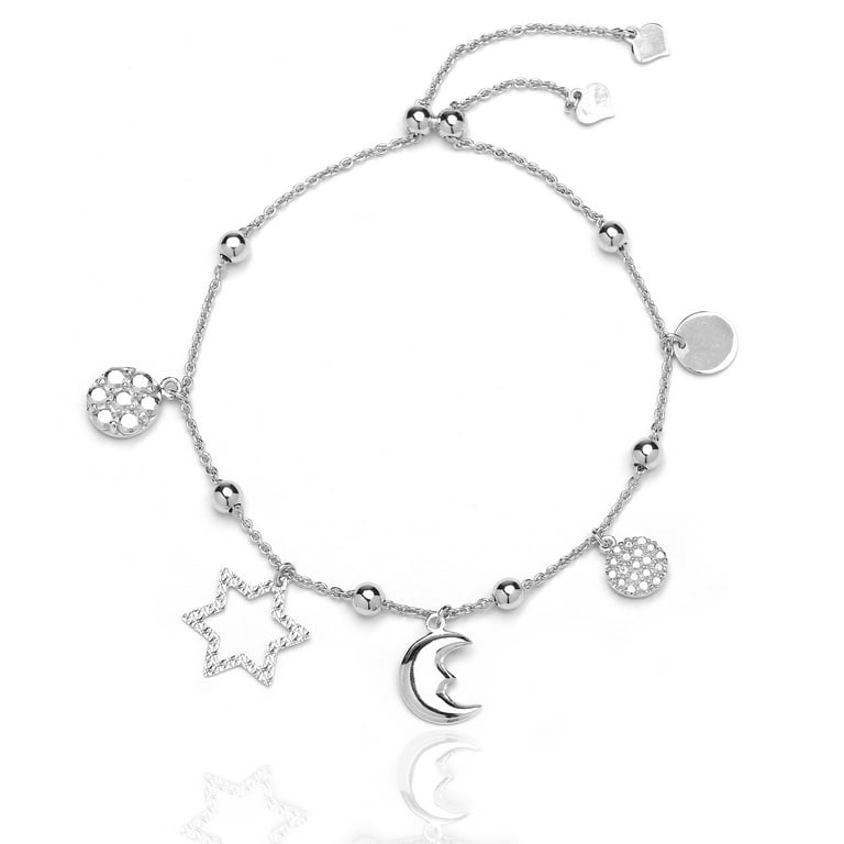 Sterling Silver CZ Star Adjustable Bracelet Sterling Silver CZ Star Adjustable Bracelet