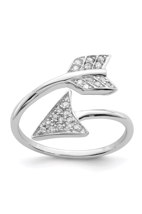 925 Sterling Silver Adjustable Cubic Zirconia Arrow Ring Fine Jewelry For Women Gifts For Her