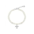 thumbnail image 1 of 925 Sterling Silver Adjustable Cultured Pearl Guardian Angel Bracelet for Girls, 1 of 5