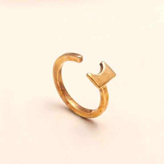 925 Sterling Silver Adjustable Geometric Statement Ring – Handmade Minimalist Open Band Ring for Women & Men
