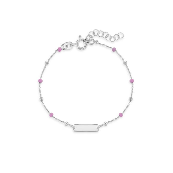 925 Sterling Silver Adjustable Girls Dainty Tag Identification Bracelet