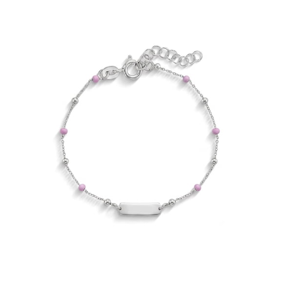 925 Sterling Silver Adjustable Girls Dainty Tag Identification Bracelet