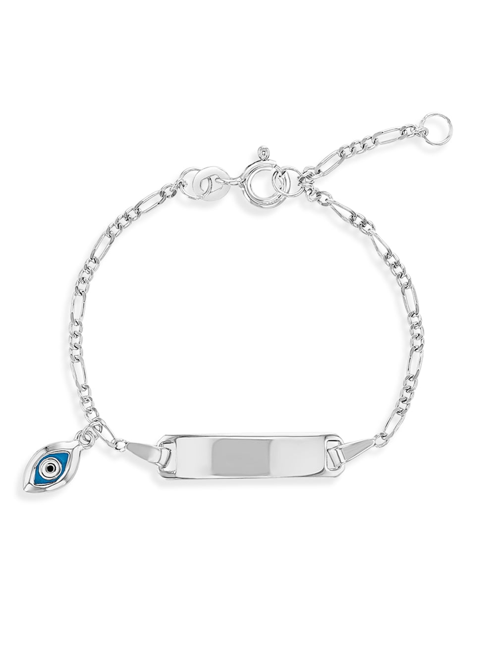 925 Sterling Silver Adjustable Unisex Evil Eye Protection Kids Tag