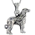 thumbnail image 1 of 925 Sterling Silver Afghan Hound Dog Charm Pendant, 1 of 1