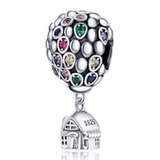 925 Sterling Silver Air Balloon Up House Charm For Bracelet & Necklace