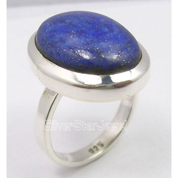 925 Sterling Silver Amazing Lapis Lazuli Gemstone Inexpensive Ring Size 9