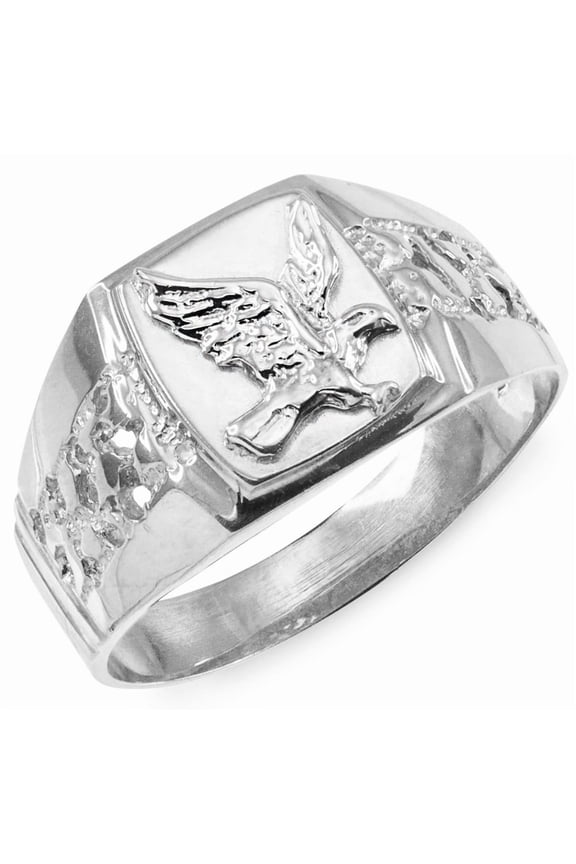 .925 Sterling Silver American Bald Eagle Men's Ring (14)