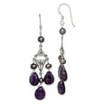 thumbnail image 1 of 925 Sterling Silver Amethyst & Peacock FW Cultured Pearl Earrings, 1 of 3