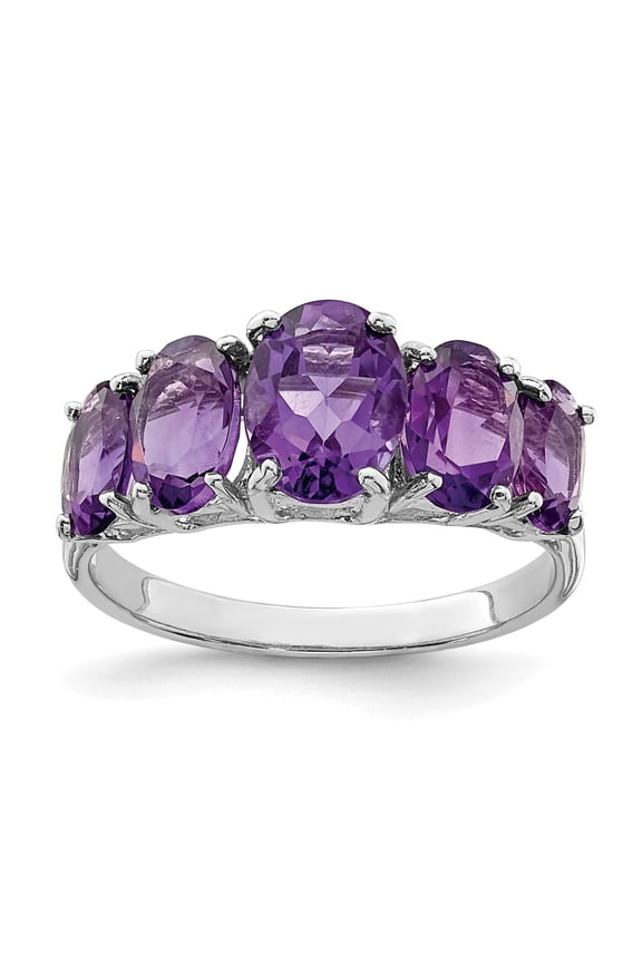 925 Sterling Silver Amethyst Ring Fine Jewelry For Women Gifts For Her, Size 6