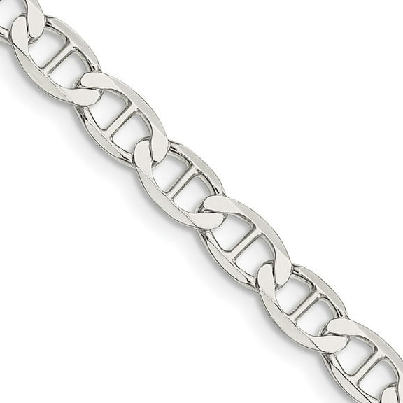 925 Sterling Silver Anchor Chain Styles Necklace 5.7 mm Flat 18 inch