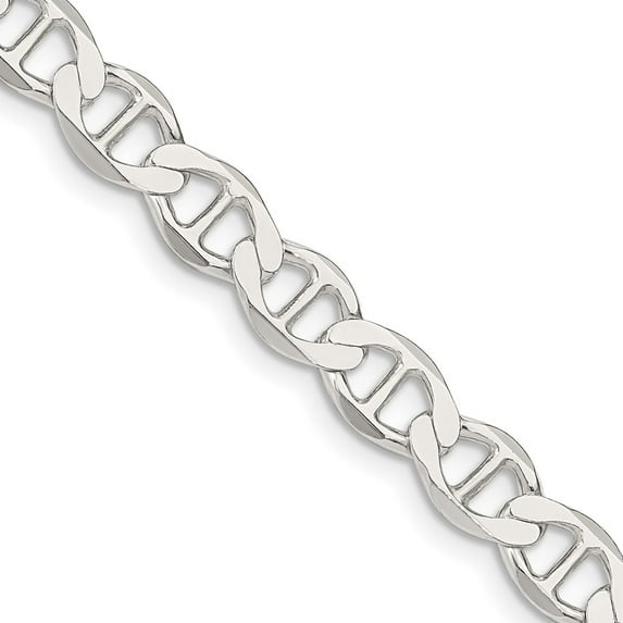 925 Sterling Silver Anchor Chain Styles Necklace 7.1 mm Flat 20 inch