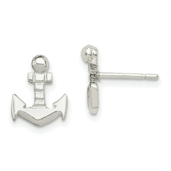925 Sterling Silver Anchor Mini Earrings