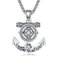thumbnail image 1 of 925 Sterling Silver Anchor Necklace for Men and Women Compass Necklace Anchor Jewelry Gift, 1 of 3