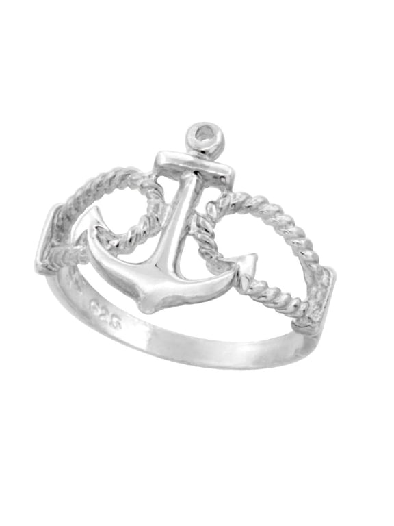 925 Sterling Silver Anchor Ring