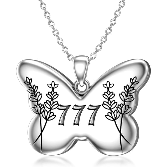 925 Sterling Silver Angel Number Butterfly Necklaces for Women 1111 222 333 444 555 777 888 999 Necklace Numerology Jewelry Gift for Her Valentine Gift for Her Women Mother