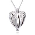 925 Sterling Silver Angel Wings Memorial Urn Locket Necklace for Ashes