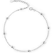 MANGOFEEL 925 Sterling Silver Ankle Bracelet Multilayer Anklets for Women Satellite, Star, Cross, Circle, Butterfly, Teardrop, Oval Disk Layered Anklet Beach Jewelry