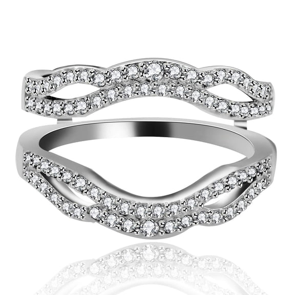 925 Sterling Silver Anniversary Ring Enhancer for Women and Girls Wedding Engagement Enhancer Ring Y481 (9)