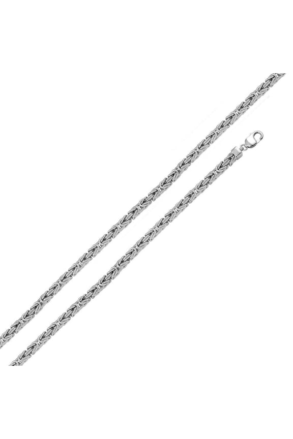 925 Sterling Silver Anti Tarnish Byzantine 4.2mm Chain Made in Italy 20" Jewelry Female Unisex