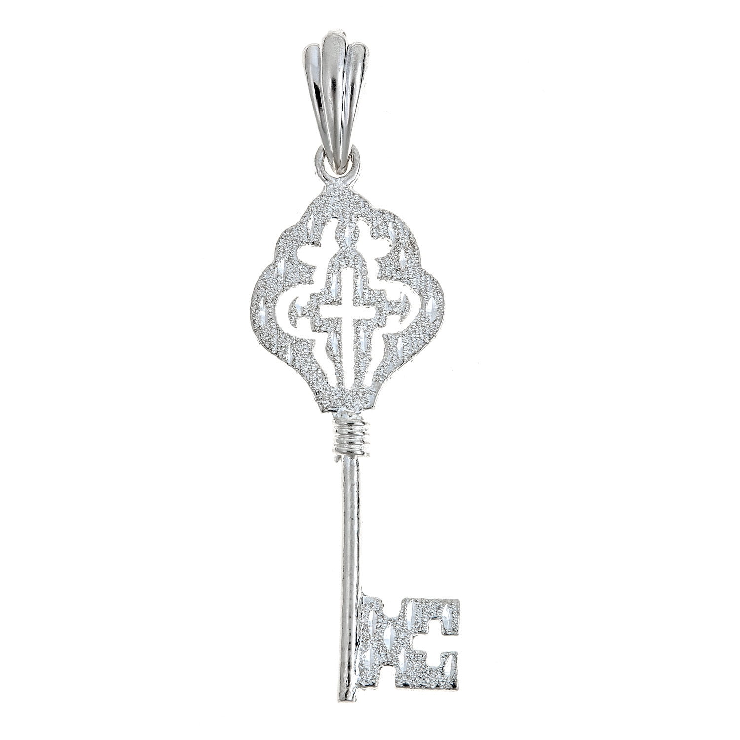 925 Sterling Silver Antique Key Cross Pendant - MADE IN USA (8 grams ...