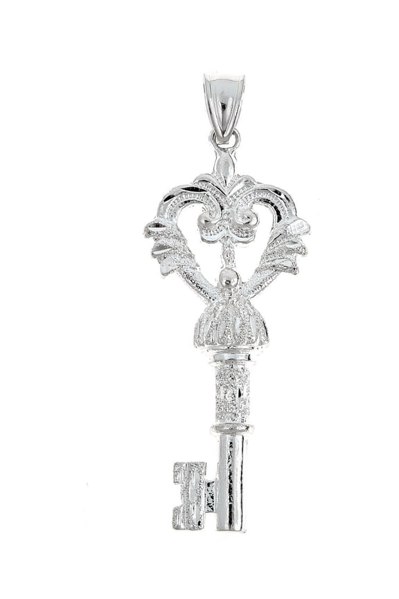 925 Sterling Silver Antique Key Pendant - MADE IN USA (4 grams)