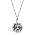 thumbnail image 1 of 925 Sterling Silver Antiqued Circle Remembrance Ash Holder 18in Necklace; 18 inch; for Adults and Teens; for Women and Men, 1 of 5