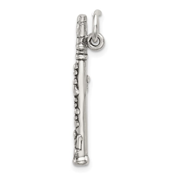 925 Sterling Silver Antiqued Clarinet Charm Pendant
