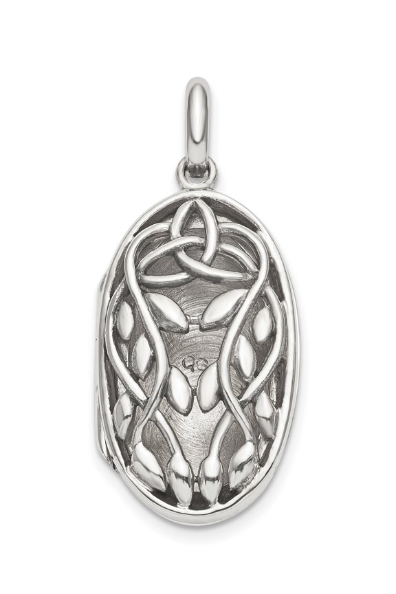 925 Sterling Silver Antiqued Filigree Locket (14x26mm) Pendant / Charm