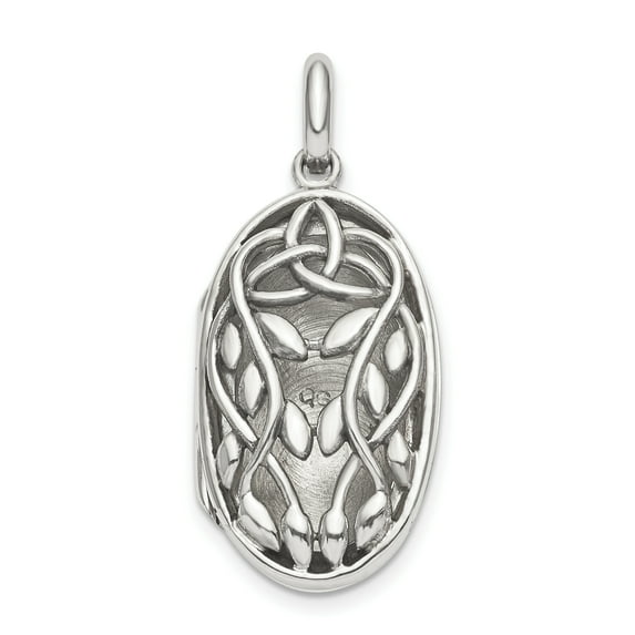925 Sterling Silver Antiqued Filigree Locket Pendant
