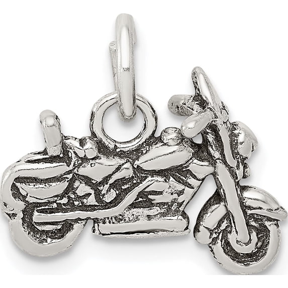 Sterling Silver Antiqued Motorcycle Charm Solid 3-D Material Precious Trendy Refined Bring sparkle and sophistication to your day