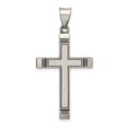 thumbnail image 1 of 925 Sterling Silver Antiqued, Polished and Brushed Latin Cross Shaped Pendant, 1 of 5