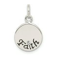 thumbnail image 1 of 925 Sterling Silver Antiqued Stellux Crystal Faith Charm Pendant, 1 of 5