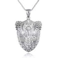 thumbnail image 1 of .925 Sterling Silver Archangel Saint Michael Wings Sword & Shield Pendant Necklace (Pendant with 22" chain), 1 of 3