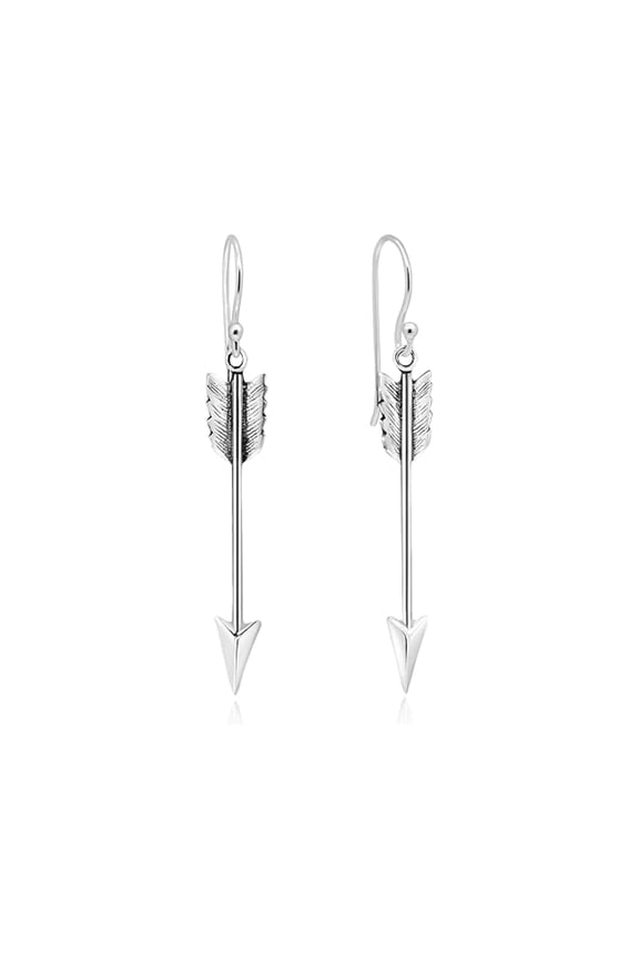 925 Sterling Silver Arrow Dangle Earrings – Minimalist Hunter’s Style Jewelry for Women, Unique Gift for Adventurers and Nature Lovers
