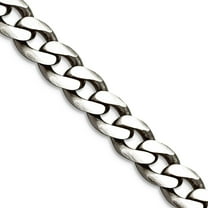 925 Sterling Silver Oxidized 6.5mm Curb Chain Necklace 20 Inch Chain Necklace for Women and Men