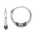 thumbnail image 1 of 925 Sterling Silver Oxidized Hoop Earrings 13.73x14mm Wide 2.4mm Thick Hoop Earring for Women, 1 of 2