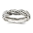 thumbnail image 1 of 925 Sterling Silver Oxidized Irish Claddagh Celtic Trinity Knot Band Ring Size 6 Ring for Women and Men, 1 of 2