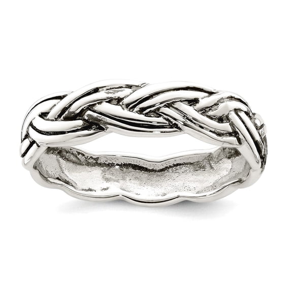925 Sterling Silver Oxidized Irish Claddagh Celtic Trinity Knot Band Ring Size 6 Ring for Women and Men