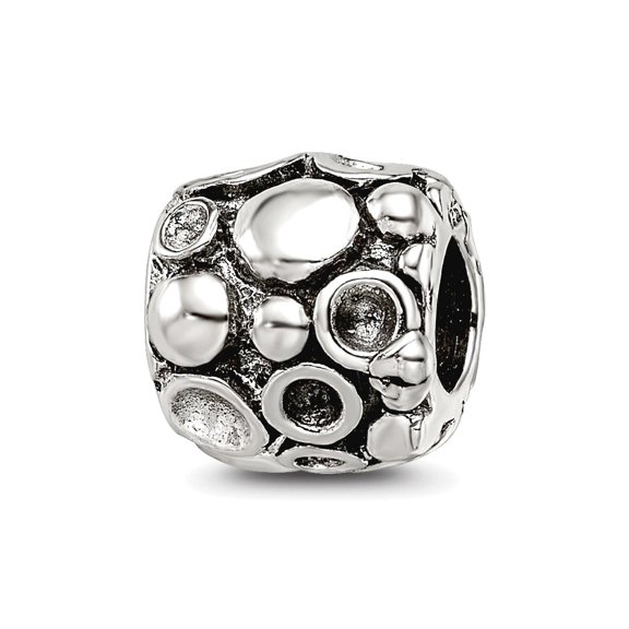 925 Sterling Silver Oxidized Reflections SimStars Dots Bali Bead Charm 8.18x8.18mm Wide Pendant Necklace for Women