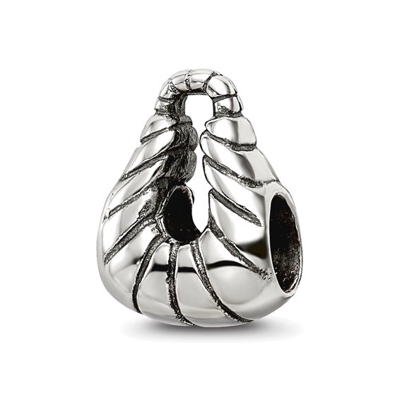 925 Sterling Silver Oxidized Reflections Striped Handbag Bead Charm 11.82x8.18mm Wide Pendant Necklace for Women