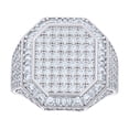 thumbnail image 1 of 925 Sterling Silver Baguette Moissanite Statement 3D Octagon Pinky Ring 3.31 CT | Size 9, 1 of 1
