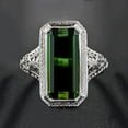thumbnail image 1 of 925 Sterling Silver Baguette Princess Emerald Retro Diamond Band Rings, 1 of 1