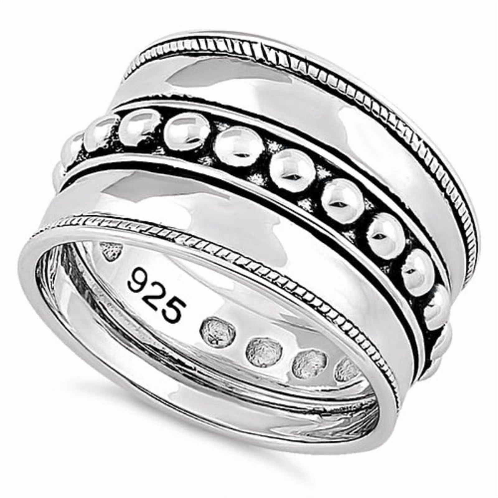 925 Sterling Silver Bali Design Wide Band Thumb Ring For Men Women _12 ...