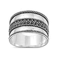 thumbnail image 1 of 925 Sterling Silver Bali Meander Tribal Ring Size 7, 1 of 2