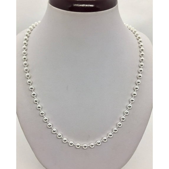 925 Sterling Silver, Ball Bead Chain Chain 5mm Necklace - Hypoallergenic and Tarnish Resistant - By Oliver & Navy