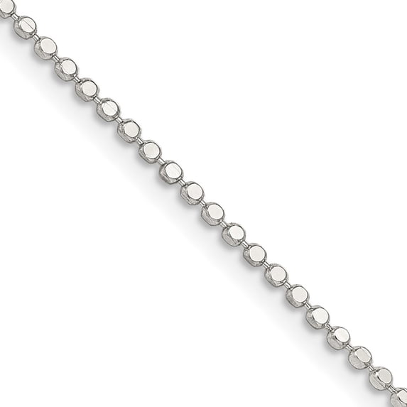 925 Sterling Silver Ball Beaded Chain Styles Necklace 1.15 mm Square Fancy 20 inch